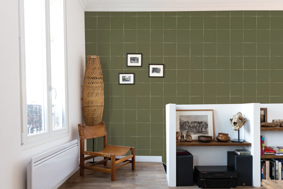 Olive Grid Elegance