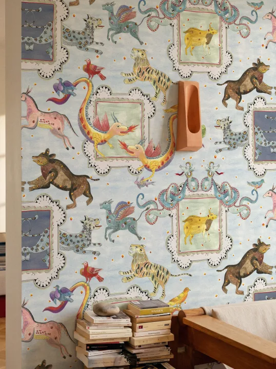 All-over — bestiaire fantastique et héraldique
