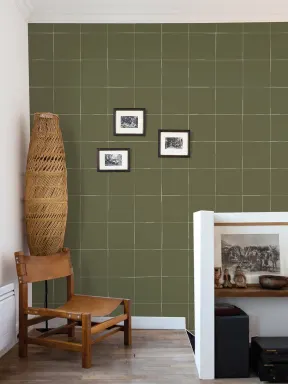Olive Grid Elegance