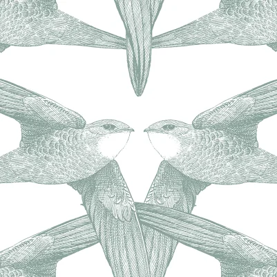 White Birds, Céladon pattern image