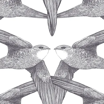 White Birds, Anthracite pattern image