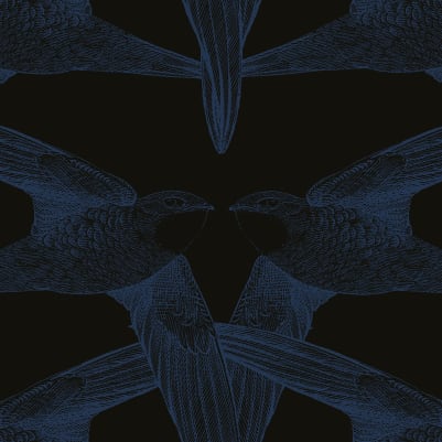 Black Birds, Indigo pattern image