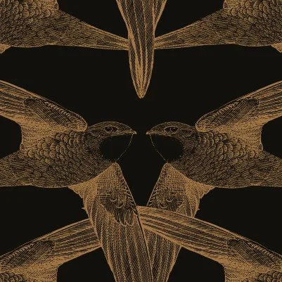 Black Birds, Ocre pattern image