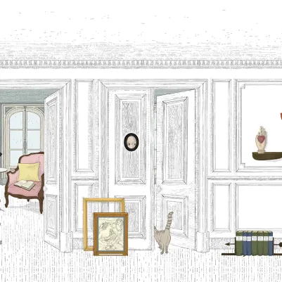 Curious, Black & White pattern image