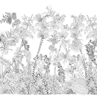 Flora, Black & White pattern image