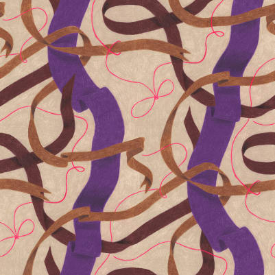 Bow, Purple pattern image