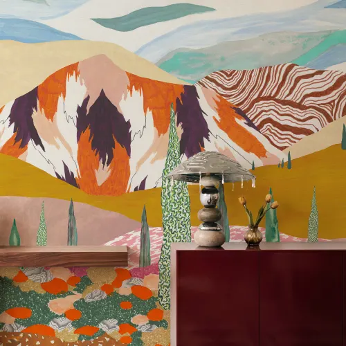 Panoramic — Mountain and Cypress Landscape