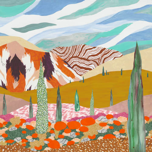 Panoramic — Mountain and Cypress Landscape